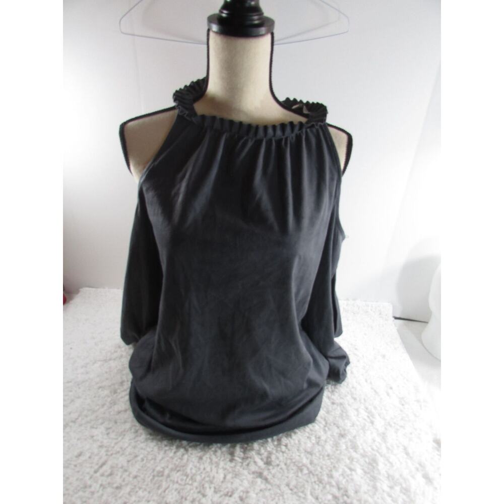 Kensie Tunic Dress Gray Cold Shoulder Open Sleeve Faux Suede Extra Small